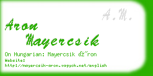 aron mayercsik business card